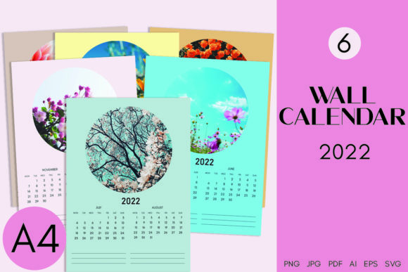 2022 Wall Calendar Printable – A Versatile Graphic Design Freebie for Crafters