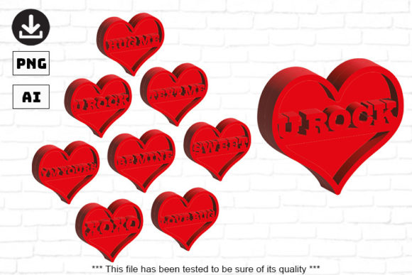 3D Heart with Messages for Valentines – A Versatile Graphic Design Freebie