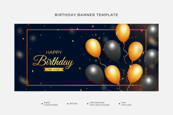 Birthday Banner Golden Black Balloons: A Designer’s Practical Take