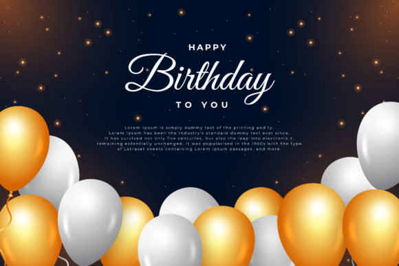 Birthday Banner with a Dark Background: A Graphic Design Asset for Local Business Branding
