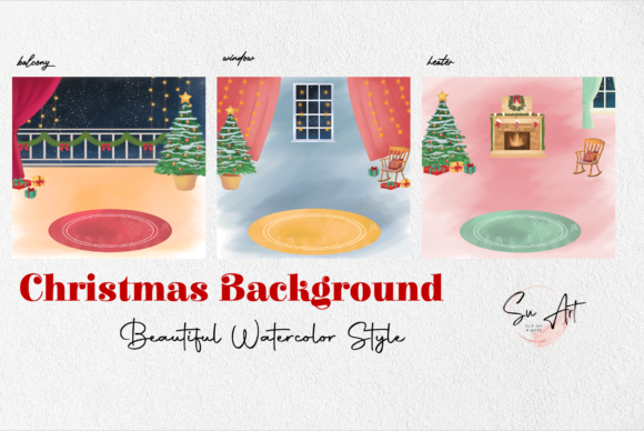Christmas Background Indoor Watercolor – A Graphics Freebie for Seasonal Designers
