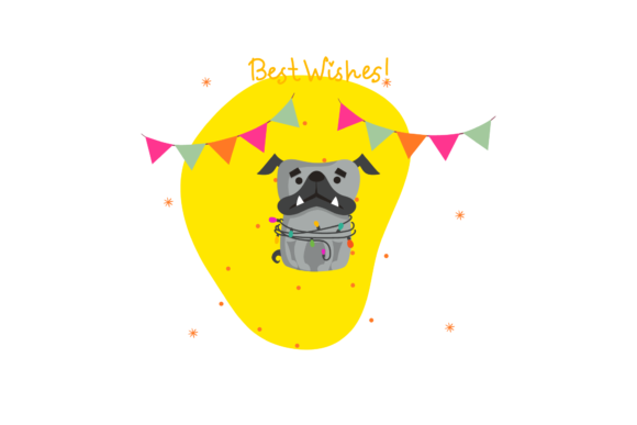 Dog Christmas Party Lamp Illustration Review