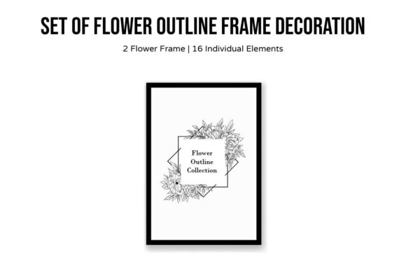 Flower Outline Frame Hand Drawn Decor: A Versatile Graphic Design Asset for Crafts and Branding
