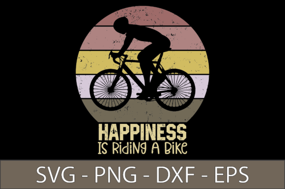 Happiness Is Riding a Bike – A Versatile Graphic for Crafts and Branding