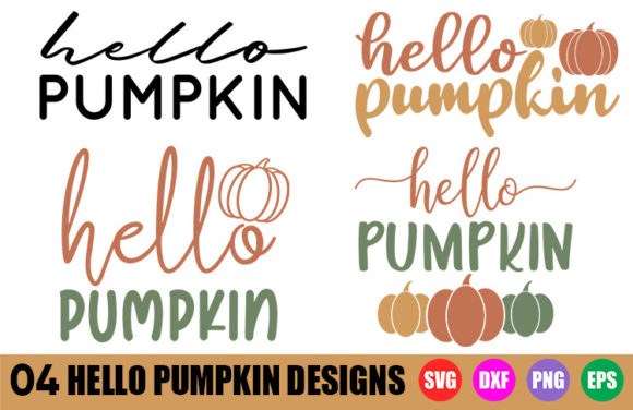 Hello Pumpkin SVG - Fall Graphic Design for Crafts and Blogs