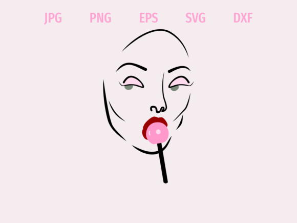 Lollipop Girl Minimalistic Art: A Versatile Graphic Design Freebie for Creative Sellers