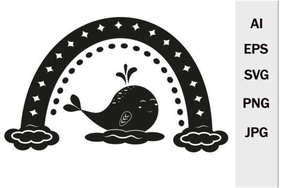 Rainbow with Ornament and Whale SVG: A Versatile Graphic Design Asset for Local Businesses