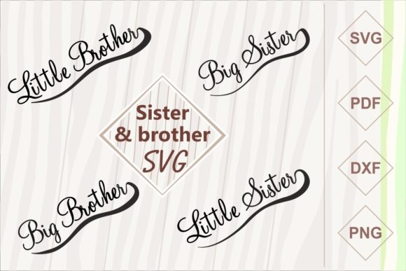 Sister and Brother SVG Set: A Versatile Graphics Asset for Crafts and Design Projects